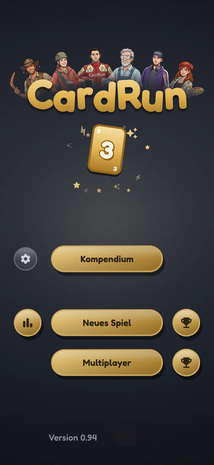 Hauptmenü von CardRun 3